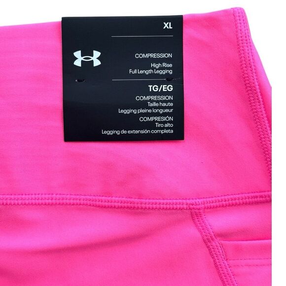 Under Armour Women's HeatGear Armour High No-Slip Waistband Leggings Pink XL NWT - Picture 8 of 11